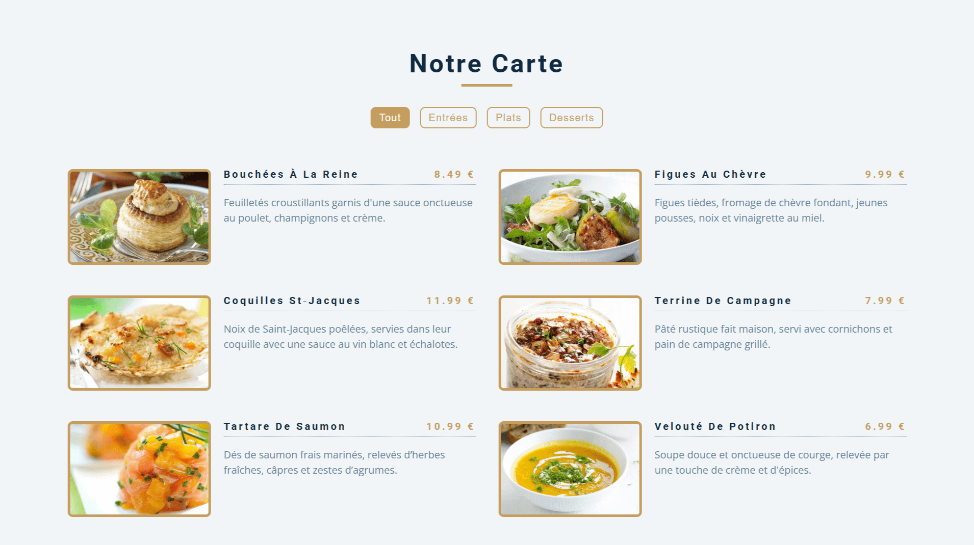 Carte Filtrable